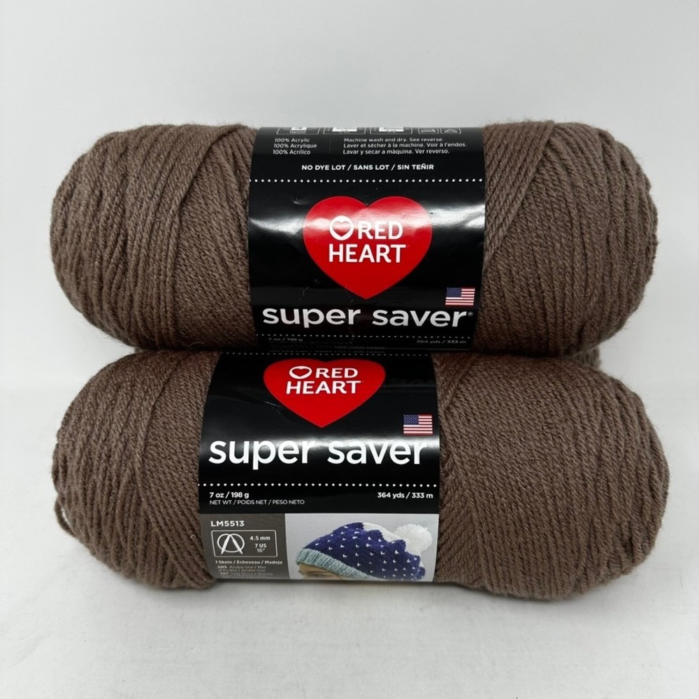 Red Heart Super Saver Yarn Mushroom Lot of 3 0369 Medium 4 Acrylic 1092yds